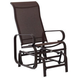 Outsunny Outdoor Gliding Rocking Chair W/ Metal Frame For Patio, Garden, Brown - thumbnail 2