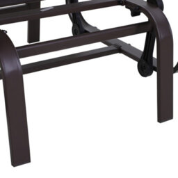 Outsunny Outdoor Gliding Rocking Chair W/ Metal Frame For Patio, Garden, Brown - thumbnail 9