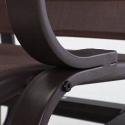 Outsunny Outdoor Gliding Rocking Chair W/ Metal Frame For Patio, Garden, Brown - thumbnail 8