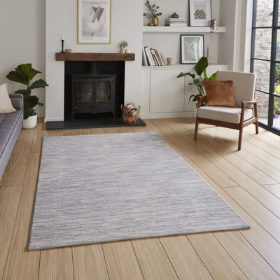 Blue Pink Plain 8mm Thick Stain-Resistant Rug For Bedroom, Dining Room, Easy To Clean Modern Area Rug-120Cm X 170Cm - image 1
