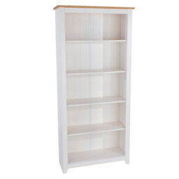 Core Products Capri White 5 Shelf Tall Bookcase, H176.6Cm X W80.0Cm X D29.6Cm - thumbnail 3