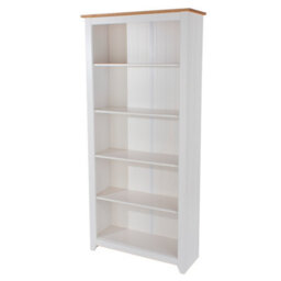 Core Products Capri White 5 Shelf Tall Bookcase, H176.6Cm X W80.0Cm X D29.6Cm - thumbnail 1