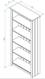 Core Products Capri White 5 Shelf Tall Bookcase, H176.6Cm X W80.0Cm X D29.6Cm - thumbnail 6