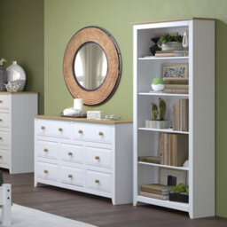 Core Products Capri White 5 Shelf Tall Bookcase, H176.6Cm X W80.0Cm X D29.6Cm - thumbnail 8