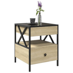 Berkfield Coffee Table With Infinity Led Sonoma Oak 40X40X51 Cm - thumbnail 5