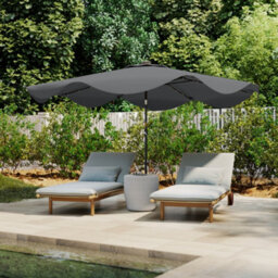 Outsunny Garden Parasol Umbrella With Led Lights And Tilt, Table Umbrella - thumbnail 9