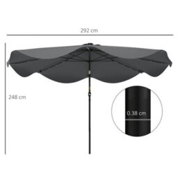 Outsunny Garden Parasol Umbrella With Led Lights And Tilt, Table Umbrella - thumbnail 3