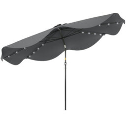 Outsunny Garden Parasol Umbrella With Led Lights And Tilt, Table Umbrella - thumbnail 2