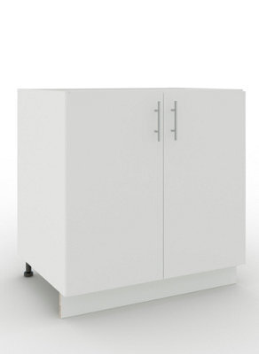 Jd Greta Adjustable Legs Kitchen Base Unit 800mm Storage Cabinet With Door Shelf 80Cm - White Matt - image 1