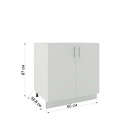 Jd Greta Adjustable Legs Kitchen Base Unit 800mm Storage Cabinet With Door Shelf 80Cm - White Matt - thumbnail 4