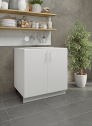 Jd Greta Adjustable Legs Kitchen Base Unit 800mm Storage Cabinet With Door Shelf 80Cm - White Matt - thumbnail 2