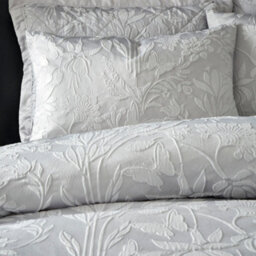 Portfolio Home Haworth Jacquard Floral Silver Single Soft Easy Care Bed Linen Bedding Duvet Cover Quilt Set With Pillow Case - thumbnail 2