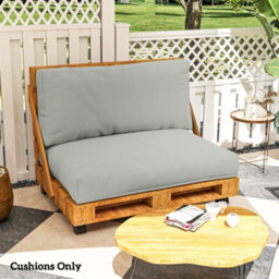 Outsunny 2 Seat Pallet Cushions 20Cm Thick Outdoor Seat Pads, Light Grey - thumbnail 8