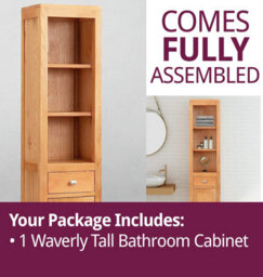 Hallowood Furniture Waverly Oak Tall Bathroom Cabinet - thumbnail 7
