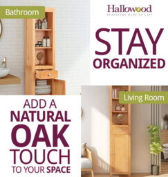Hallowood Furniture Waverly Oak Tall Bathroom Cabinet - thumbnail 6