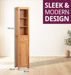 Hallowood Furniture Waverly Oak Tall Bathroom Cabinet - thumbnail 3