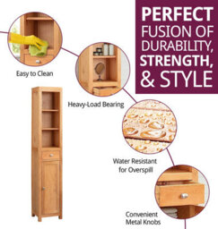 Hallowood Furniture Waverly Oak Tall Bathroom Cabinet - thumbnail 2