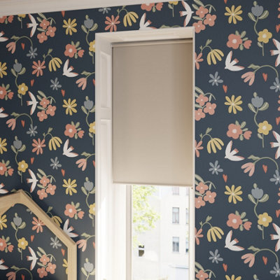 GoodHome Boreas Corded Pearl Grey Blackout Roller Blind (W)60Cm (L)180Cm - image 1