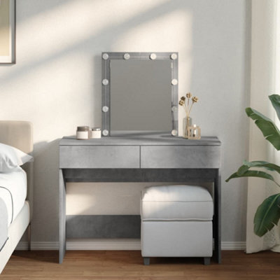 Walplus Dressing Table With Led Concrete Grey 100X40X130 Cm - image 1