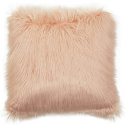 Orsina Bosie Mongolian Faux Fur Pink Square Cushion