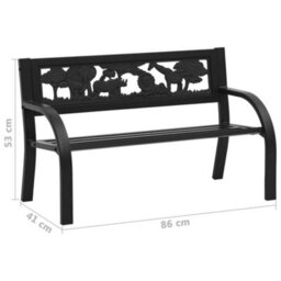 Berkfield Children Garden Bench 86 Cm Steel - thumbnail 6