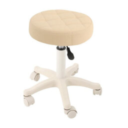 Round Rolling Stool With Wheels, Salon Stool Round Bar Stool Adjustable - thumbnail 1