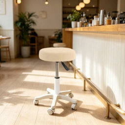 Round Rolling Stool With Wheels, Salon Stool Round Bar Stool Adjustable - thumbnail 6