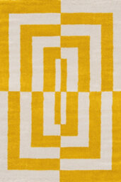 The Rugs Joli Yellow And White Geometric Rug Soft Dense Pile Easy To Clean And Pet Friendly For Living Rooms And Bedrooms - thumbnail 2