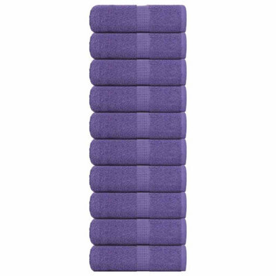 Berkfield Wash Towels 10 Pcs Frogn Purple 30X30 Cm 100% Cotton - image 1