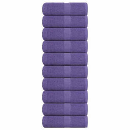 Berkfield Wash Towels 10 Pcs Frogn Purple 30X30 Cm 100% Cotton - thumbnail 1