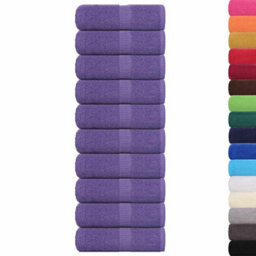 Berkfield Wash Towels 10 Pcs Frogn Purple 30X30 Cm 100% Cotton - thumbnail 2
