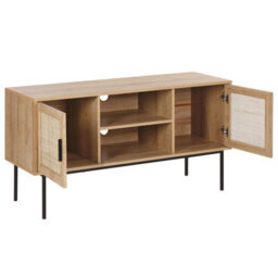 Beliani 2-Door Tv Stand With Natural Rattan Front 120 X 63 Cm - thumbnail 4