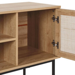 Beliani 2-Door Tv Stand With Natural Rattan Front 120 X 63 Cm - thumbnail 5