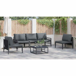 Berkfield Garden Sofa Set 6 Pcs Anthracite Steel - thumbnail 6