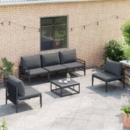 Berkfield Garden Sofa Set 6 Pcs Anthracite Steel - thumbnail 5