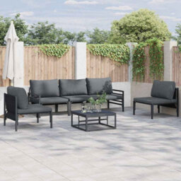 Berkfield Garden Sofa Set 6 Pcs Anthracite Steel - thumbnail 1