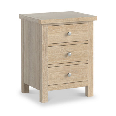 Farro Washed Oak Xl Bedside Table Fully Assembled - By Roseland Furniture - image 1