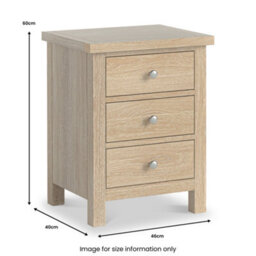 Farro Washed Oak Xl Bedside Table Fully Assembled - By Roseland Furniture - thumbnail 9