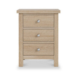Farro Washed Oak Xl Bedside Table Fully Assembled - By Roseland Furniture - thumbnail 3