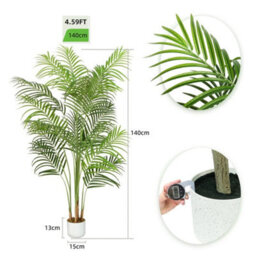 Artificial Palm Tree W/plastic Planter And Artificial Moss For House Office 140Cm - thumbnail 5