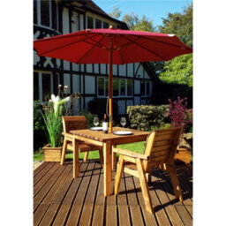 Marlborough Traditional Two Seater Table Set With 2 X Green Chair Cushion, 1 X Green Parasol & Base & 1 X Cushion Storage Bag - thumbnail 2