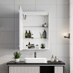 Living And Home Rectangular 1 Door Led Dimmable Touch Switch Mirrored Bathroom Cabinet W 500 X H 700 mm - thumbnail 2