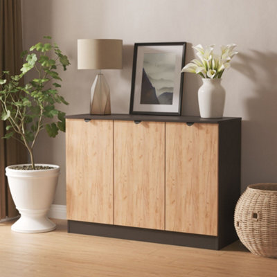 Varese Ready Assembled Matt Graphite Sideboard (H)785mm (W)1091mm (D)400mm - image 1