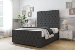 "Sloomy Watson Graphite Dumfries Bed Frame With Mattress With 50"" Upholstered Headboard 2'6 Small Single" - thumbnail 2