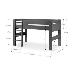 Julian Bowen Pluto 90Cm Single Anthracite Black Convertible Low To Midsleeper Bed - thumbnail 8
