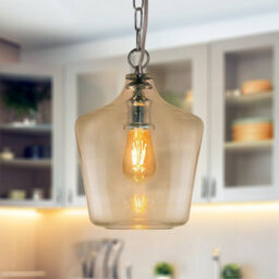 Long Life Lamps Company Industrial Chrome Clear Glass Bell Ceiling Pendant Light K444 - thumbnail 6