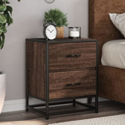 Berkfield Bedside Cabinets 2 Pcs Brown Oak 40X31X50 Cm Engineered Wood - thumbnail 1