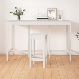 Berkfield Bar Table White 180X80X110 Cm Solid Wood Pine