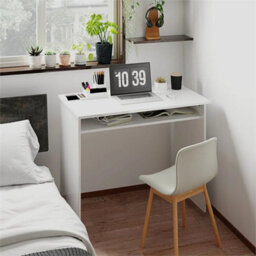 Computer Desk Writing Table Study Workstation Storage High Gloss White - thumbnail 6