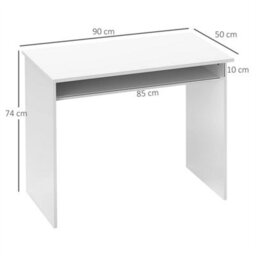 Computer Desk Writing Table Study Workstation Storage High Gloss White - thumbnail 5